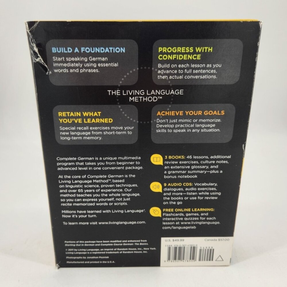 Living Language German Complete Edition‎ : Beginner to Advanced 3 Books 9 CDs - Picture 2 of 7